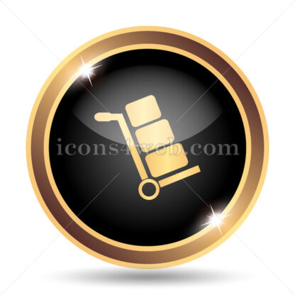 Hand truck gold icon. - Website icons