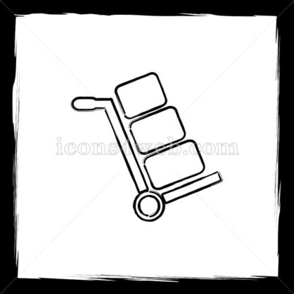Hand truck sketch icon. - Website icons