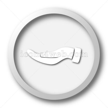 Hand white icon. Hand white button - Website icons