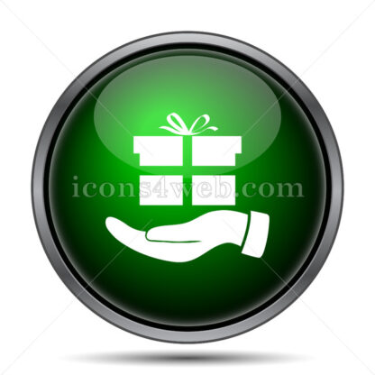 Hand with gift internet icon. - Website icons