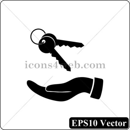 Hand with keys black icon. EPS10 vector. - Website icons