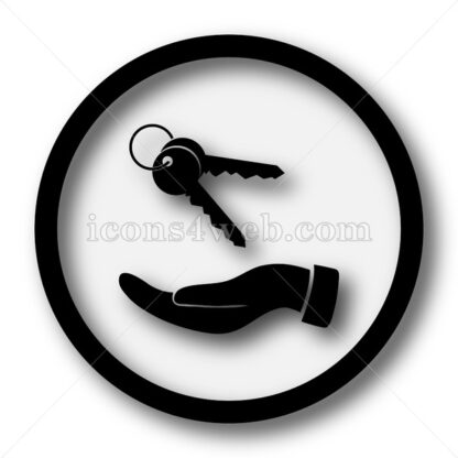 Hand with keys simple icon. Hand with keys simple button. - Website icons