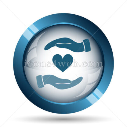 Hands holding heart image icon. - Website icons