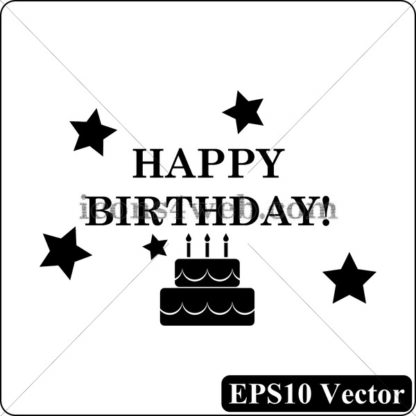 Happy birthday black icon. EPS10 vector. - Website icons