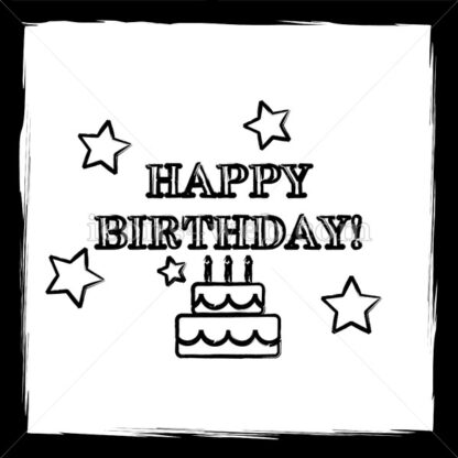 Happy birthday sketch icon. - Website icons