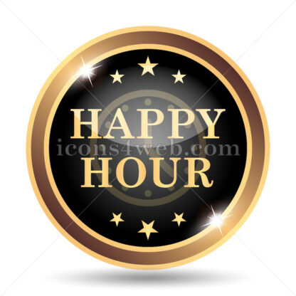 Happy hour gold icon. - Website icons