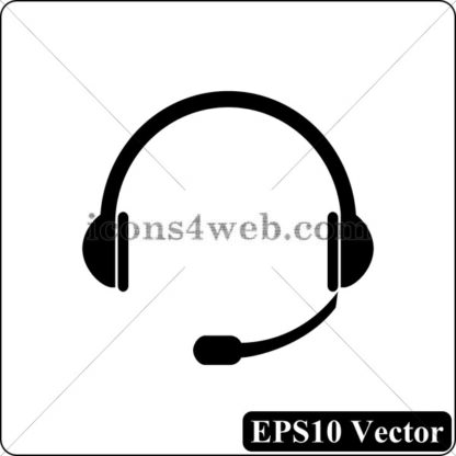Headphones black icon. EPS10 vector. - Website icons