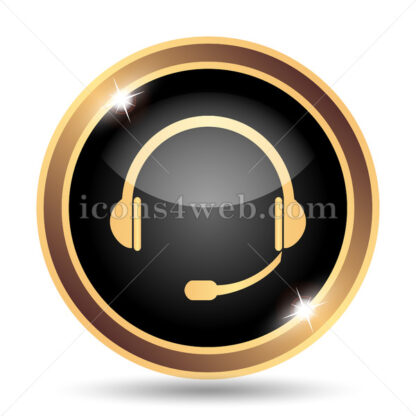 Headphones gold icon. - Website icons