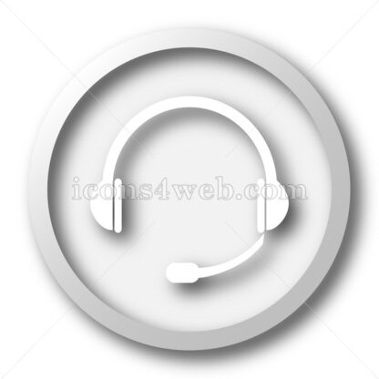Headphones white icon. Headphones white button - Website icons