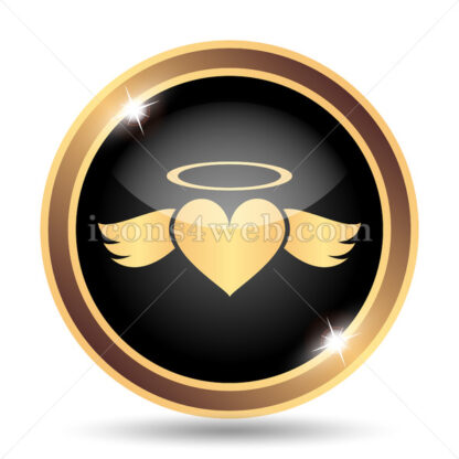 Heart angel gold icon. - Website icons
