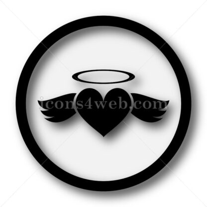 Heart angel simple icon. Heart angel simple button. - Website icons