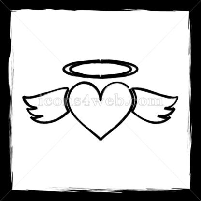 Heart angel sketch icon. - Website icons
