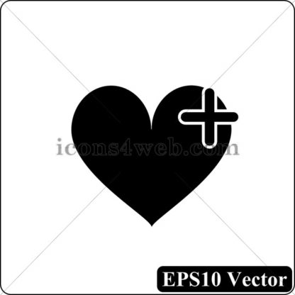 Heart with cross black icon. EPS10 vector. - Website icons