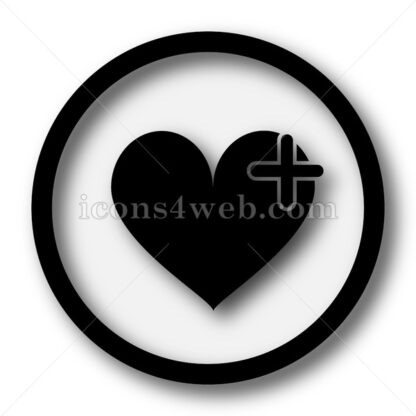 Heart with cross simple icon. Heart with cross simple button. - Website icons