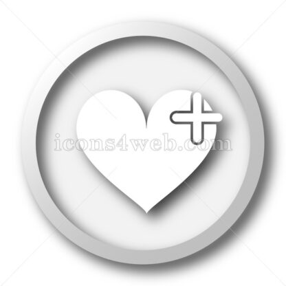 Heart with cross white icon. Heart with cross white button - Website icons