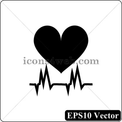 Heartbeat black icon. EPS10 vector. - Website icons