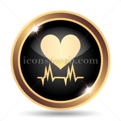 Heartbeat gold icon. - Website icons