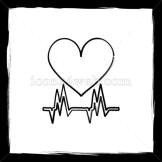 Heartbeat sketch icon.