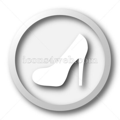High heel white icon. High heel white button - Website icons