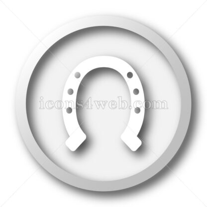 Horseshoe white icon. Horseshoe white button - Website icons