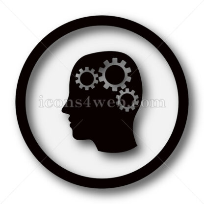 Human intelligence simple icon. Brain simple button. - Website icons