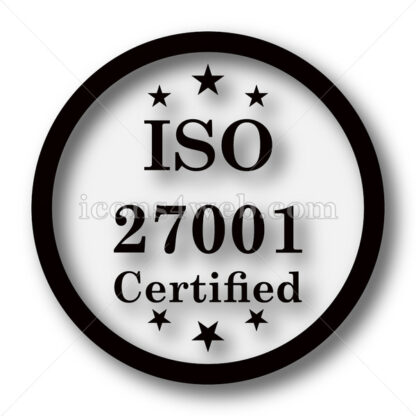 ISO 27001 simple icon. ISO 27001 simple button. - Website icons