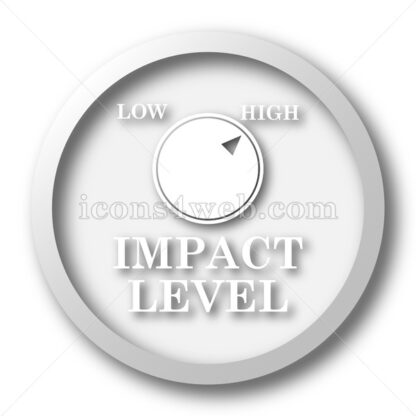 Impact level white icon. Impact level white button - Website icons