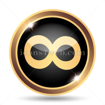 Infinity sign gold icon. - Website icons