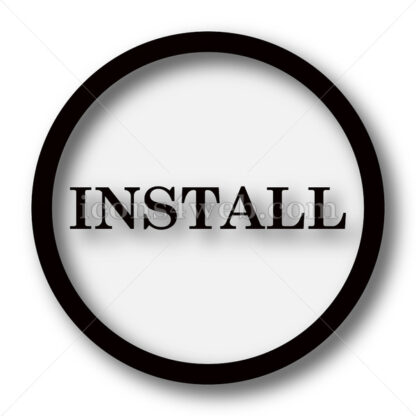 Install text simple icon. Install simple button. - Website icons
