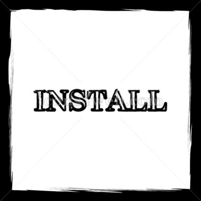 Install text sketch icon. - Website icons