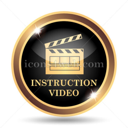 Instruction video gold icon. - Website icons
