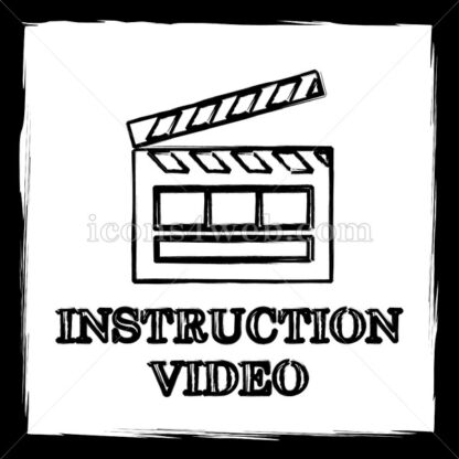 Instruction video sketch icon. - Website icons