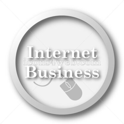 Internet business white icon. Internet business white button - Website icons