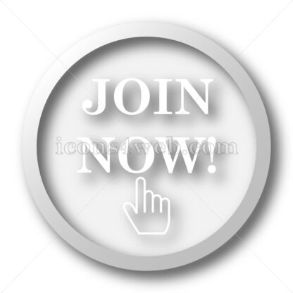 Join now white icon. Join now white button - Website icons