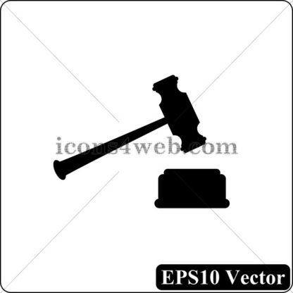 Judge hammer black icon. EPS10 vector. - Website icons