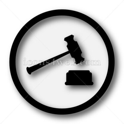Judge hammer simple icon. Judge hammer simple button. - Website icons