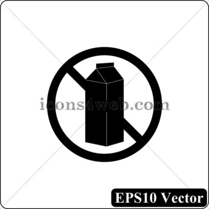 Lactose free black icon. EPS10 vector. - Website icons