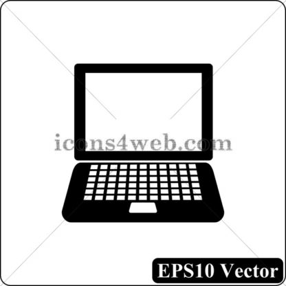 Laptop black icon. EPS10 vector. - Website icons