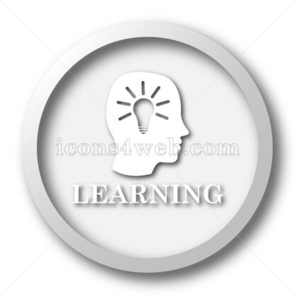 Learning white icon. Learning white button - Website icons