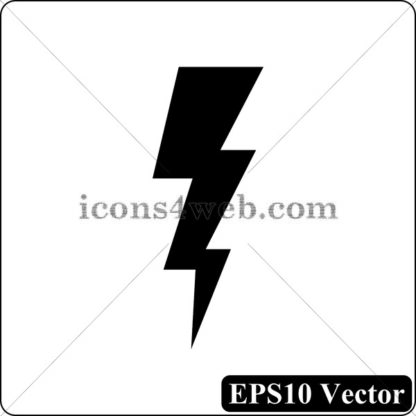 Lightning black icon. EPS10 vector. - Website icons