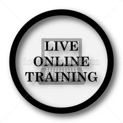 Live online training simple icon. Live online training simple button. - Website icons