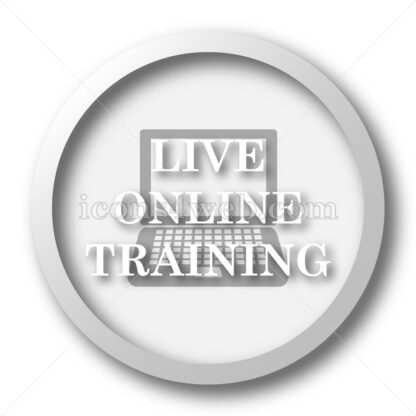 Live online training white icon button - Icons for website