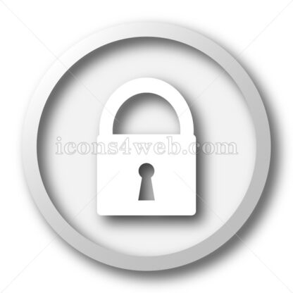 Lock white icon. Lock white button - Website icons