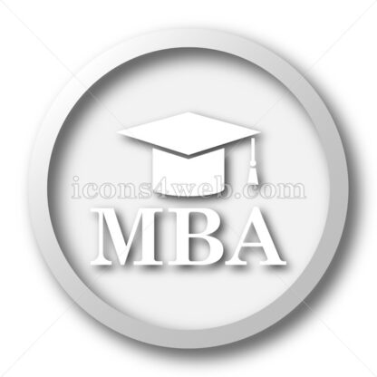 MBA white icon. MBA white button - Website icons