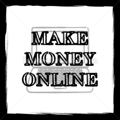 Make money online sketch icon. - Website icons