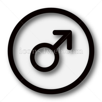 Male sign simple icon. Male sign simple button. - Website icons