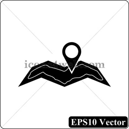 Map black icon. EPS10 vector. - Website icons