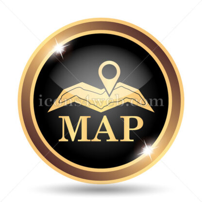 Map gold icon. - Website icons