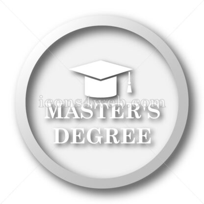 Master’s degree white icon. Master’s degree white button - Website icons