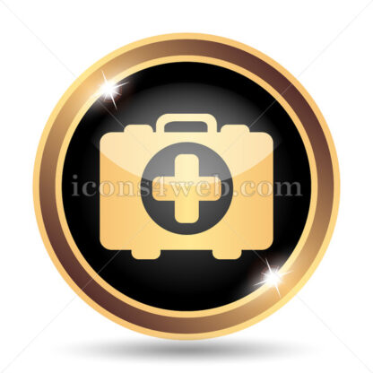 Medical bag gold icon. - Website icons